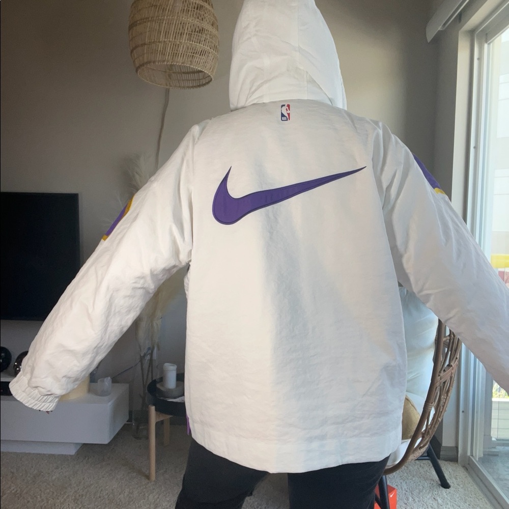 NWT NIKE X AMBUSH LAKERS WHITE PURPLE PUFF JACKET - Picture 14 of 17